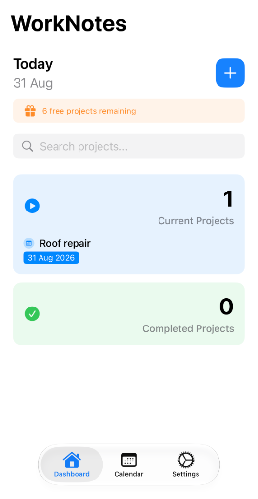 WorkNotes App - Project Dashboard and Task Tracker